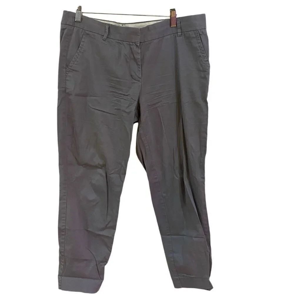 J. Crew Stretch gray size 12 tall Citi fit pocket women’s pants cropped ankle
